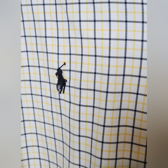 Ralph Lauren Classic Fit Black Yellow Long Sleeve Button Down Embroidered Logo M - Picture 3 of 6